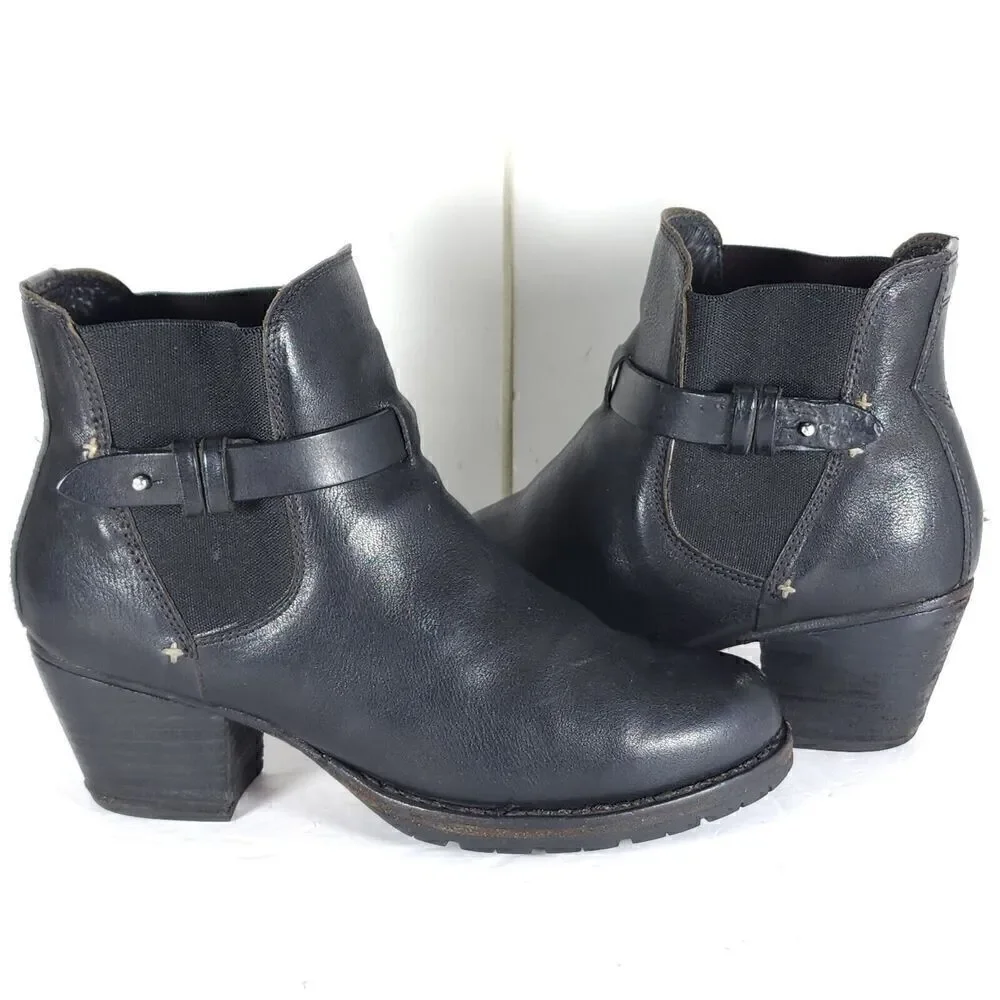 RAG & BONE Women's Durham US7,5 EU37,5 Black Leather Stretch Ankle Booties - Picture 9 of 16